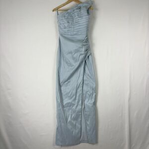 Rachel Gilbert One-Shoulder Blue Dress